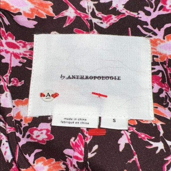 By Anthropologie Vegan Leather Twill Mixed Media Cocoon Moto Jacket S - Picture 11 of 12